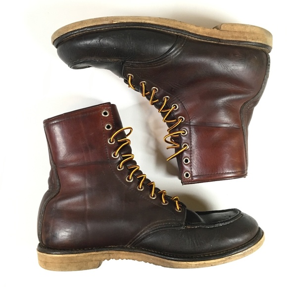 Red Wing Shoes 8 in. Brown Moc Toe Boots 9.5 - Picture 4 of 8
